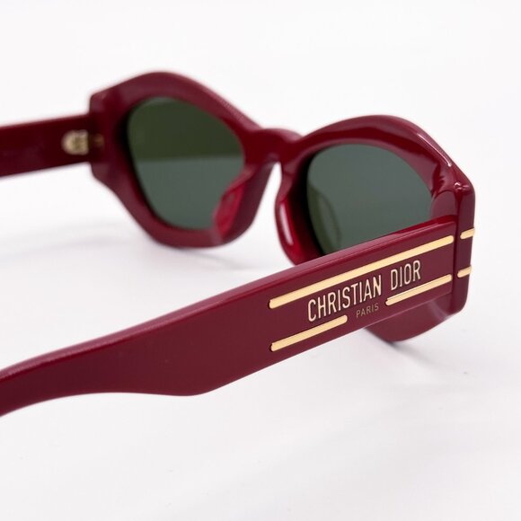 NEW DIORSIGNATURE B1U 35C0 RED GEOMETRIC WOMEN SUNGLASSES DIOR SIGNATURE - Picture 8 of 11